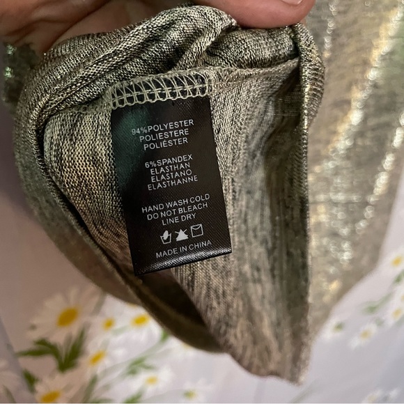 Anthropologie Sunday in Brooklyn gold silver metallic halter high neck tank top - Picture 7 of 7